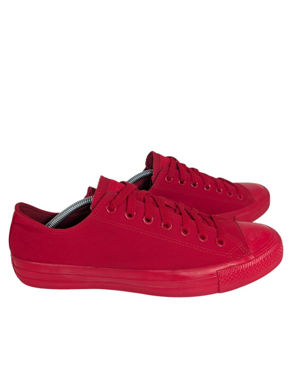 Converse All Stars Solid Red Low Top Lace Up Canvas Sneakers Men's 11 Womens 13
